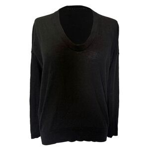 Zadig & Voltaire V-neck Sweater in Black Merino Wool